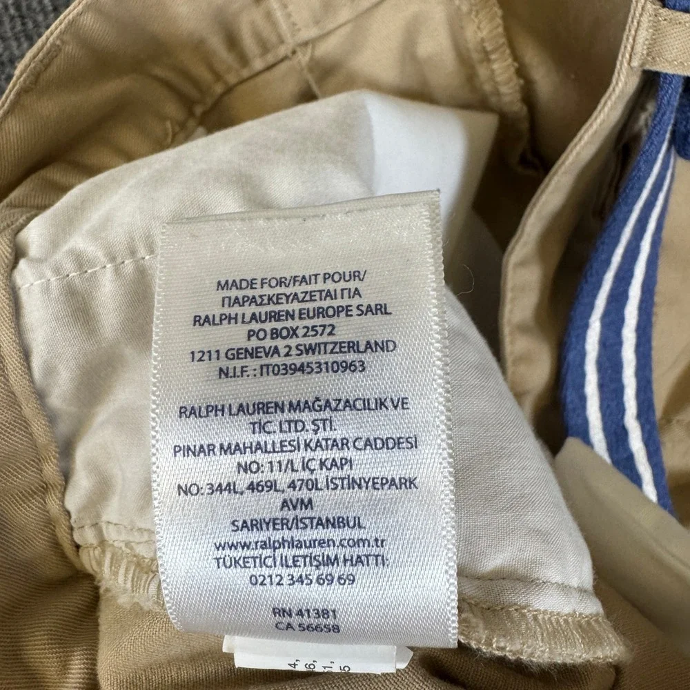 Polo Ralph Lauren Boys Khaki Chino Shorts Tan Belted Sz 14 Stretch Cotton Twill